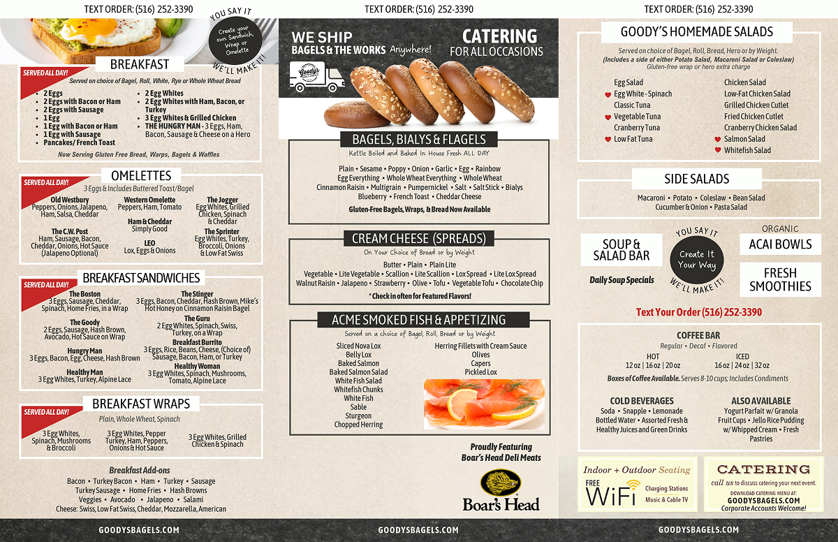 Goody's Bagels menu (page 2)